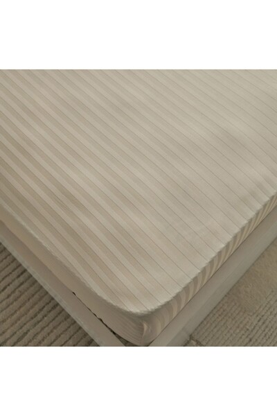 Home Box Hamilton Satin Stripe Olympic Queen Fitted Sheet 160x200+36 cm