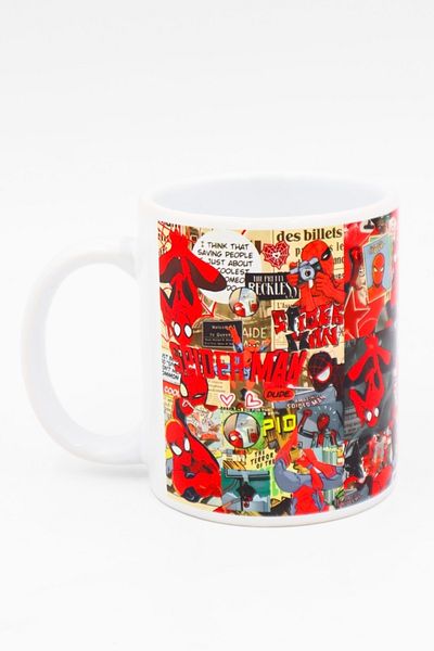 EFBUTİK White Red Character Collage Mug