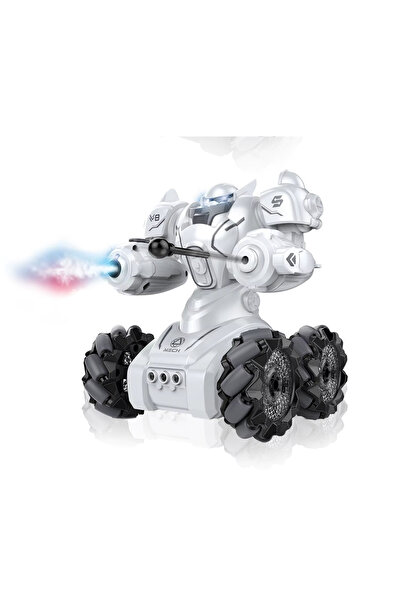 TUENGİ STORE Uzaktan Kumandalı El Sensörlü Şarjlı Full Fonksiyon Işıklı Roket ve Duman Atan Akrobat Robot Araba