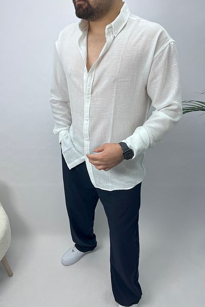 bafatex Πουκάμισο Oversize από λινό μπαμπού