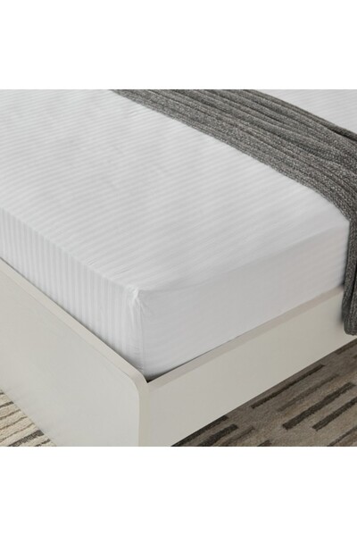 Home Box Hamilton Satin Striped Queen Fitted Sheet 150x200+36 cm
