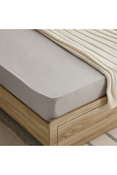 Home Box Derby Solid Microfiber Double Fitted Sheet 140x200+25 cm