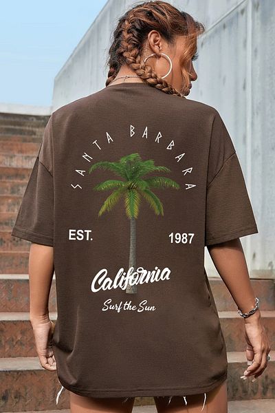 uyguntarz Μπλουζάκι με στάμπα California Unisex Oversize