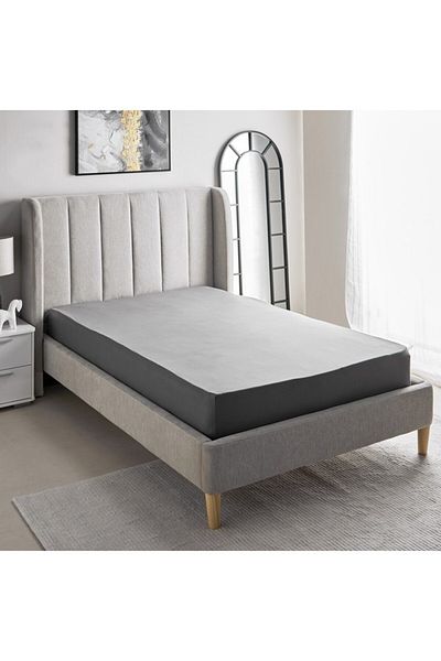 Home Box ملاءة سرير مزدوجة من القطن الأساسي مقاس 120×200+36 سم