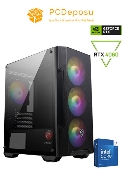 MSI i7 13700F RTX 4060 Gaming PC | 16GB RAM, 500GB SSD, MSI MAG Kasa, 6 Fanlı...