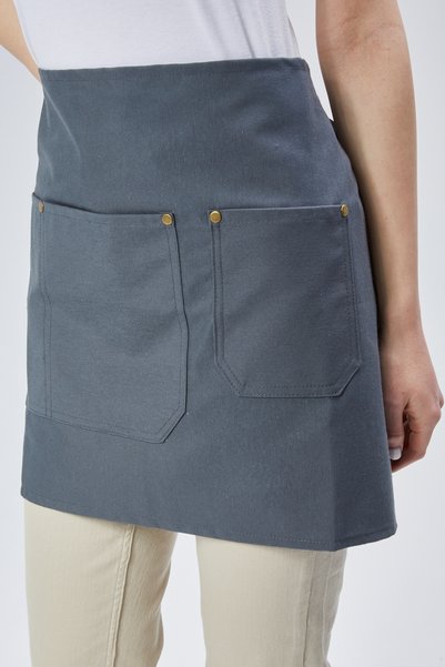 Monki Haus Cafe, Barista, Hairdresser, Bartender, Florist, Kitchen Apron, Stain-Proof, Gray Anthracite Half Short Apron