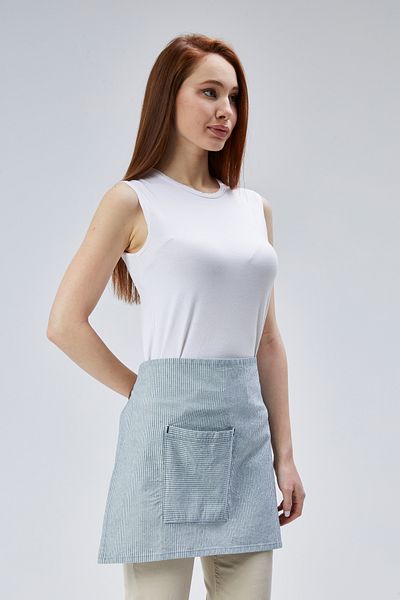 Monki Haus Striped Half Short Apron - Cafe, Barista, Hairdresser, Bartender, Florist, Kitchen Apron, Stain Resistant