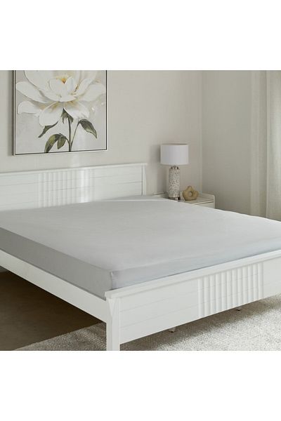 Home Box Essential Solid Cotton King Fitted Sheet