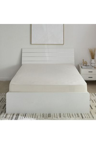 Home Box ملاءة سرير كوين أوليمبية من القطن الأساسي مقاس 160×200+36 سم
