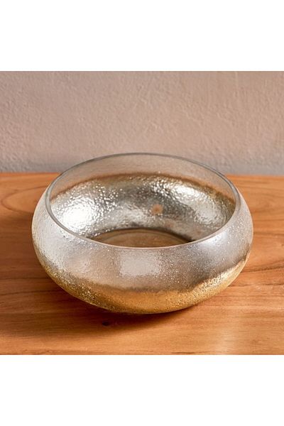 Home Box Erton Crink Glass Round Decorative Bowl 21x21x9 cm