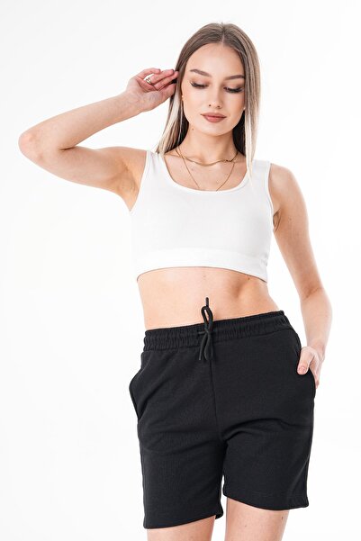 ŞİMAL Women's Honeycomb Shorts with Lace Detail - 250014