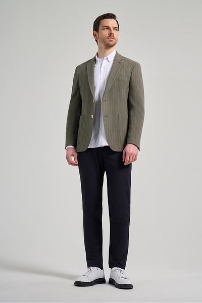 İmza Jachetă slim fit 6 Drop fără material elastic - model în dungi, guler mono 1002250122