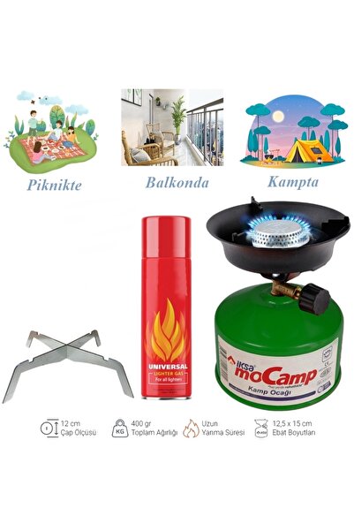 gaman Iksa Kamp Ocağı Çakmak Gazı Ile Dolum Yapılan Mini Pratik Ocak + Çakmak...