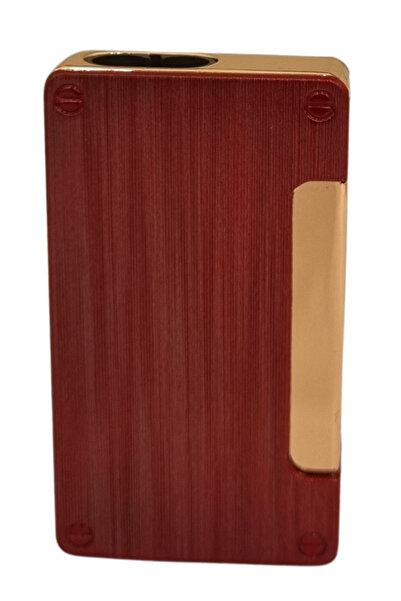 PremiumQuality Fırçalı Kırmızı-gold Çift Torch Pürmüz Metal Puro Çakmağı