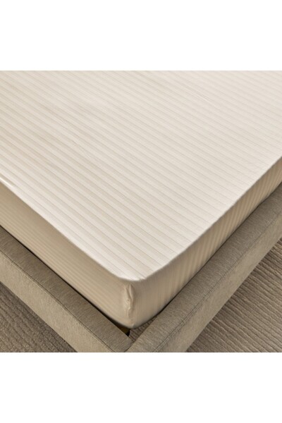 Home Box Hamilton Satin Stripe Twin Fitted Sheet 120x200+36 cm