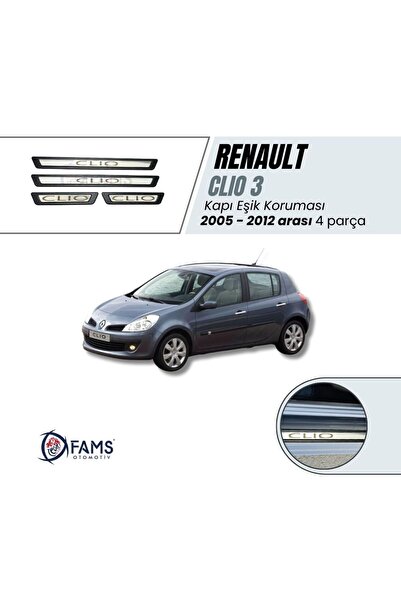 Leonacs Fams Otomotiv Renaul.t. Clio 3 Krom Kapı Eşik Koruması 4 Parça 2005-2012