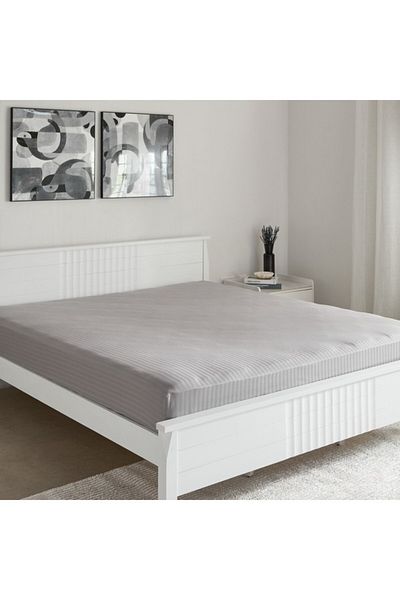 Home Box Hamilton Stripe Satin Cotton King Fitted Sheet