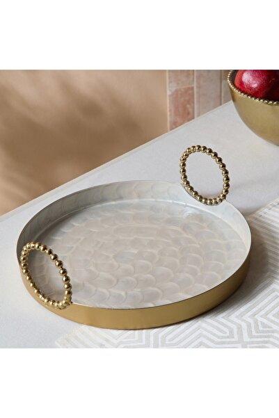 Home Box Lera Shell Enamel Tray with Handle 31x31x10 cm
