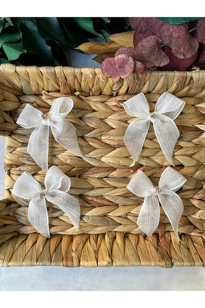la minör Copper Stone Linen Ribbon Ready Bow -25 Pieces
