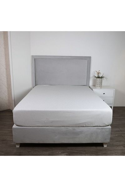 Home Box Malta Stripe Printed Cotton Queen Fitted Sheet 150x200+33 cm