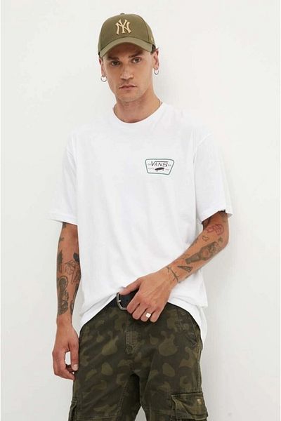 Vans Tricou alb pentru bărbați Full Patch Back Vans