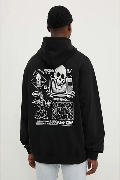 Vans Bărbați Black Vans Crazy Eddy 66 Loose Black mikina