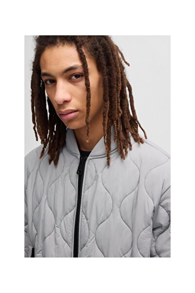 HUGO Logo rozetli su geçirmez kapitone mont