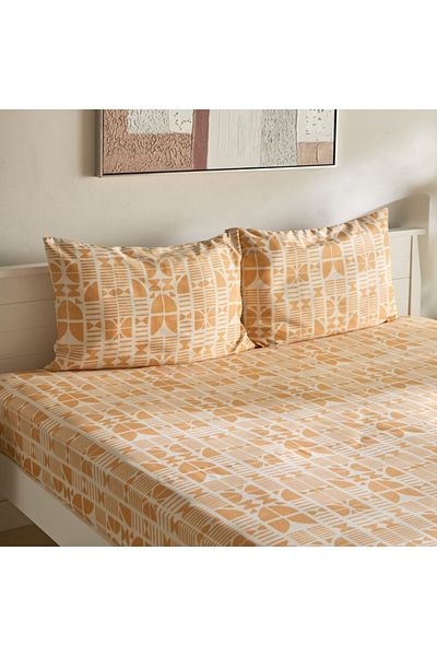 Home Box Matrix 3-Piece Coral King Flat Sheet Set