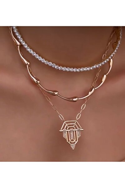 mibrillo قلادة سيريناي الثلاثية (قلادة قطرة من الفولاذ المقاوم للصدأ وقلادة ا...