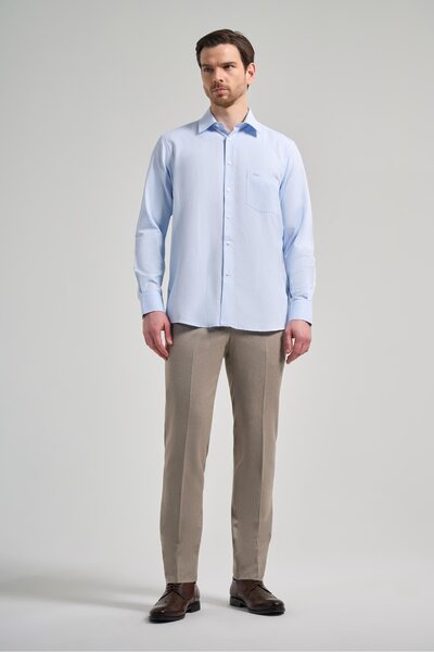 İmza Сорочка з довгими рукавами, коміром-стійкою, кишенями, з довгим рукавом, з візерунком, з підкладкою, з бавовняної тканини, класичного крою, зручна, 1004250171