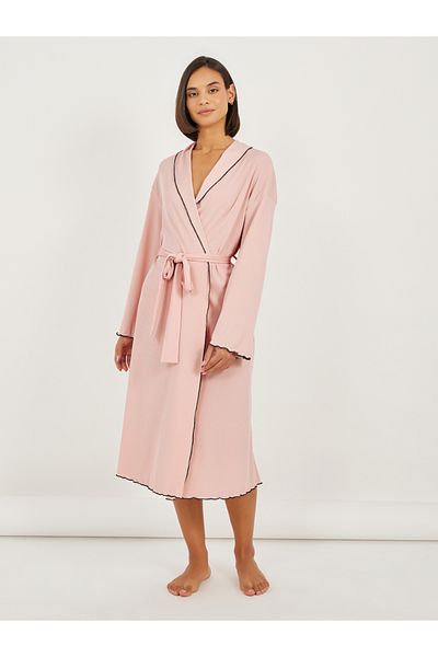 Styli Mono Contrast Edge Rib Robe
