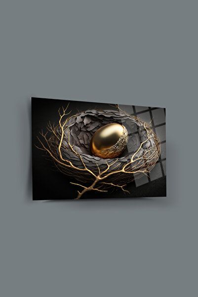 glassartdesign Ou de aur Pictură decorativă din sticlă Pictură modernă Pictur...