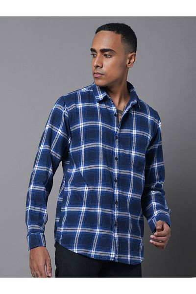 High Star By Styli High Star Classic Tartan Checks Spread Collar Long Sleeve Cotton Casual Shirt