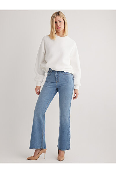 JUD Milan 228 Yüksek Bel Açık Mavi Ispanyol Flare Bootcut Jeans Kadın