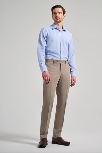 İmza Κλασικό παντελόνι Comfort Fit με εύκαμπτες πλαϊνές τσέπες Dark Mink 1003250159