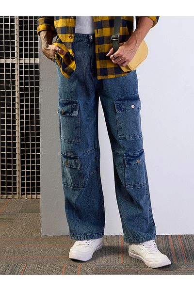 Mascln Sassafras By Styli Mid Rise Relaxed Fit Baggy Jeans