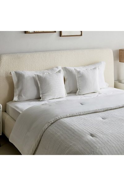 Home Box Whitebliss Mellow 5-Piece Cotton Viscose Waffle King Comforter Set 220x240 cmÂ