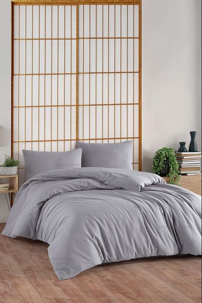 Formeya Spannbettlaken-Bettbezug-Set für Doppelbett, 100 % Baumwolle, 4 Farben
