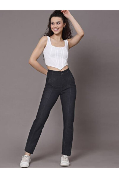Kassually By Styli High Rise Pintuck Relaxed Fit Jeans