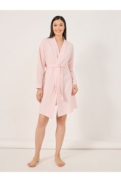 Styli Cotton Gauze Belted Robe