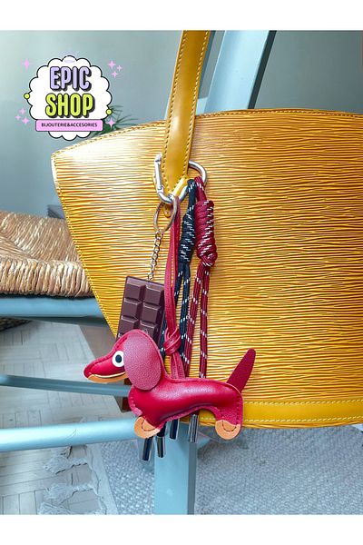 Epic Bag Charm Dog Heart Chocolate