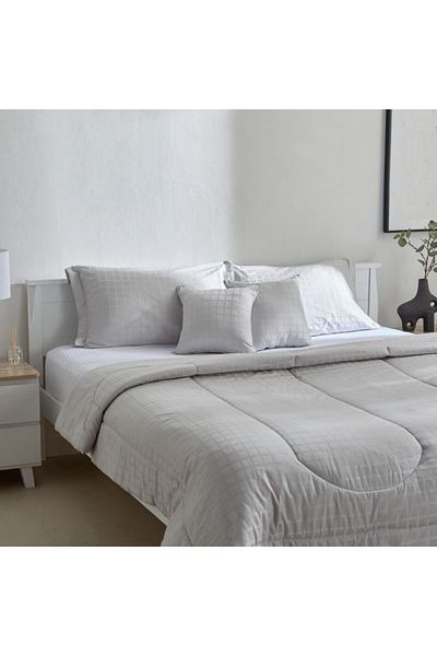 Home Box Opulent Luxe 5-Piece Solid Cotton Dobby Super King Comforter Set