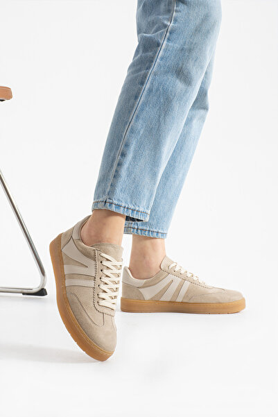 KOTAN Бежеві жіночі кросівки - зручна ортопедична підошва, шнурівка, повсякденне спортивне взуття