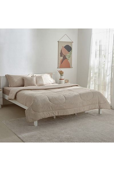 Home Box Opulent Luxe 5-Piece Cotton Jacquard Khadi Print Super King Comforter Set