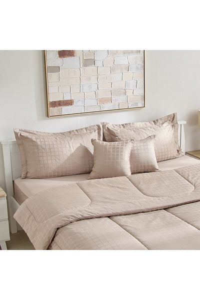 Home Box Opulent Luxe 5-Piece Solid Dobby Cotton Super King Comforter Set
