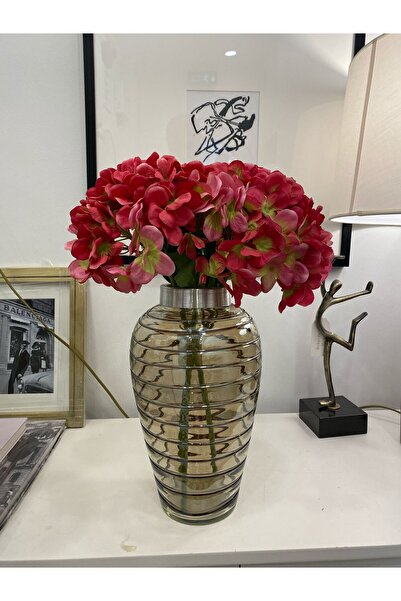 Dekordan House Yapay 1. Kalite Fuşya Ortanca Dalı