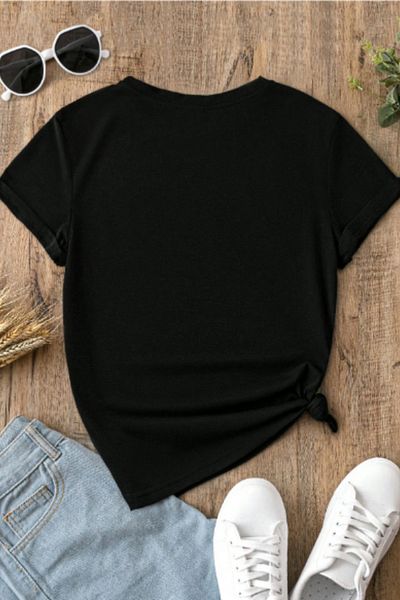 SAJA Tricou cu mânecă scurtă pentru femei/fete PARIS FRANCE cu litere și turnul Eiffel