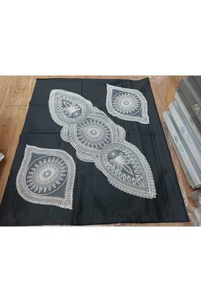 S.Y 3-Piece Coffee Table Cover with Embroidered Cord