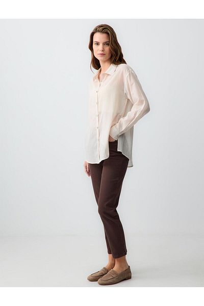 Jimmy Key Bitter Brown High Waist Regular Leg Denim Trousers