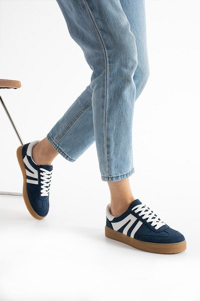 KOTAN Blue Women's Sneakers - Comfortable, Orthopedic Sole, Lace-Up Casual Sports Shoes